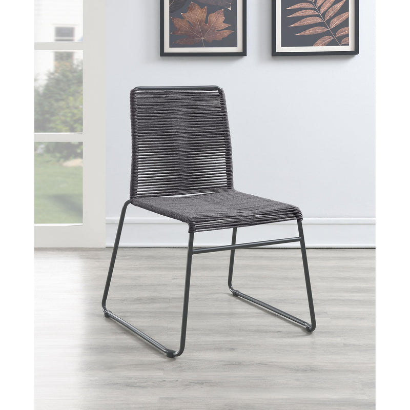 Coaster Furniture Jerome 192062 Woven Rope Stackable Side Chair - Charcoal IMAGE 8