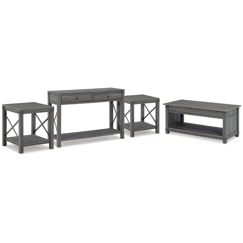 Signature Design by Ashley Freedan T175T2 Lift-top Coffee Table, 2 End Tables and Console IMAGE 1