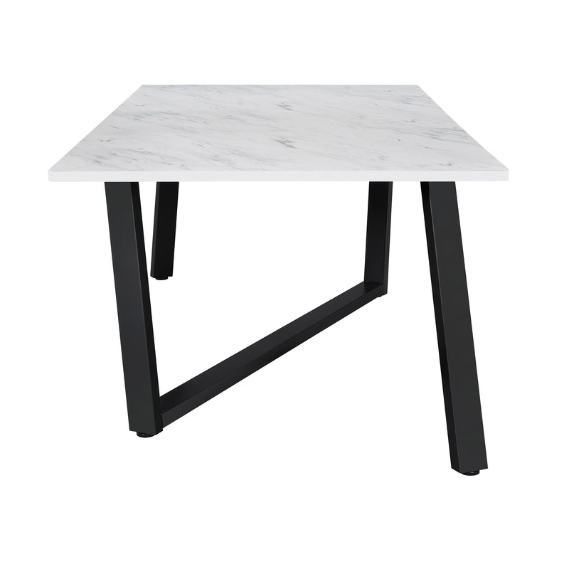 Coaster Furniture Mayer 193781 Rectangular 87-inch Faux Marble Dining Table - White IMAGE 4