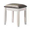 Coaster Furniture Felicity 203507STL Upholstered Vanity Stool - Metallic and Glossy White IMAGE 1