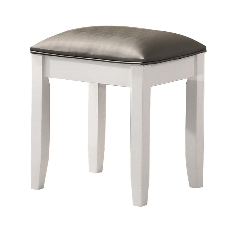 Coaster Furniture Felicity 203507STL Upholstered Vanity Stool - Metallic and Glossy White IMAGE 1