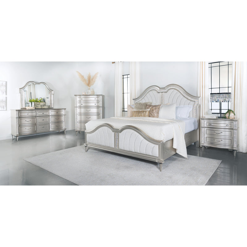 Coaster Furniture Evangeline 223391KE Wood Eastern King LED Panel Bed - Silver Oak IMAGE 2