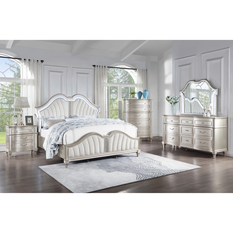 Coaster Furniture Evangeline 223391KE Wood Eastern King LED Panel Bed - Silver Oak IMAGE 8