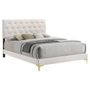 Coaster Furniture Kendall 224401KW Upholstered California King Panel Bed - White IMAGE 1