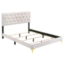 Coaster Furniture Kendall 224401KW Upholstered California King Panel Bed - White IMAGE 3