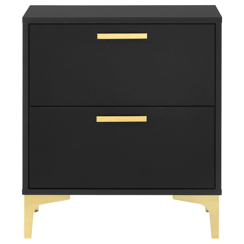 Coaster Furniture Kendall 224452 2-Drawer Nightstand - Black IMAGE 2