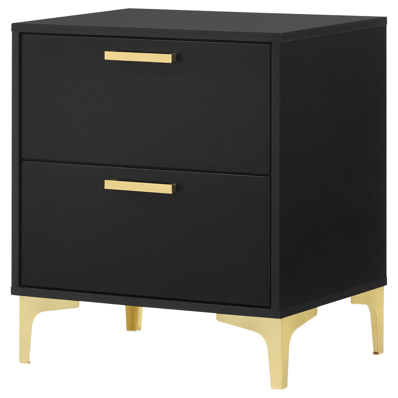 Coaster Furniture Kendall 224452 2-Drawer Nightstand - Black IMAGE 3