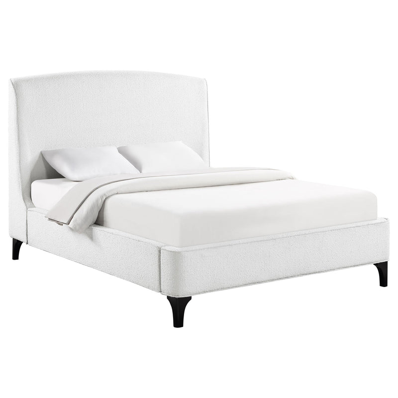 Coaster Furniture Mosby 306020Q Upholstered Queen Wingback Bed - Snow IMAGE 2