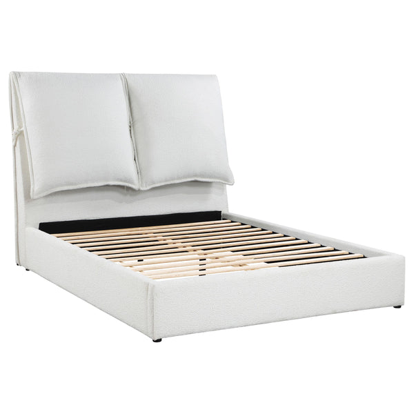 Coaster Furniture Gwendoline 306040Q Upholstered Queen Panel Bed - White IMAGE 1