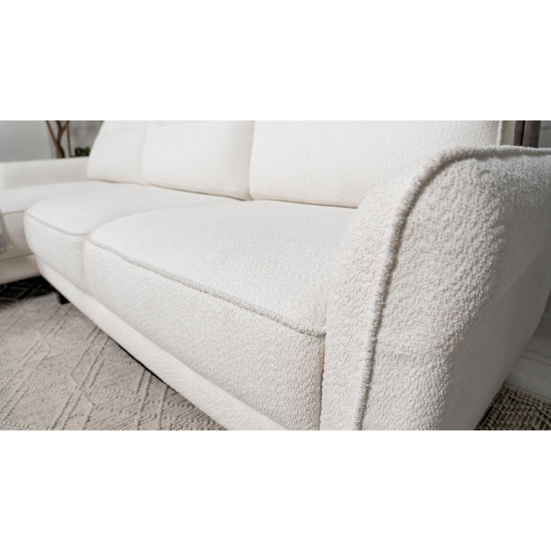 Coaster Furniture Caspian 509550 Upholstered Curved Arm Chaise Sectional Sofa - White IMAGE 16