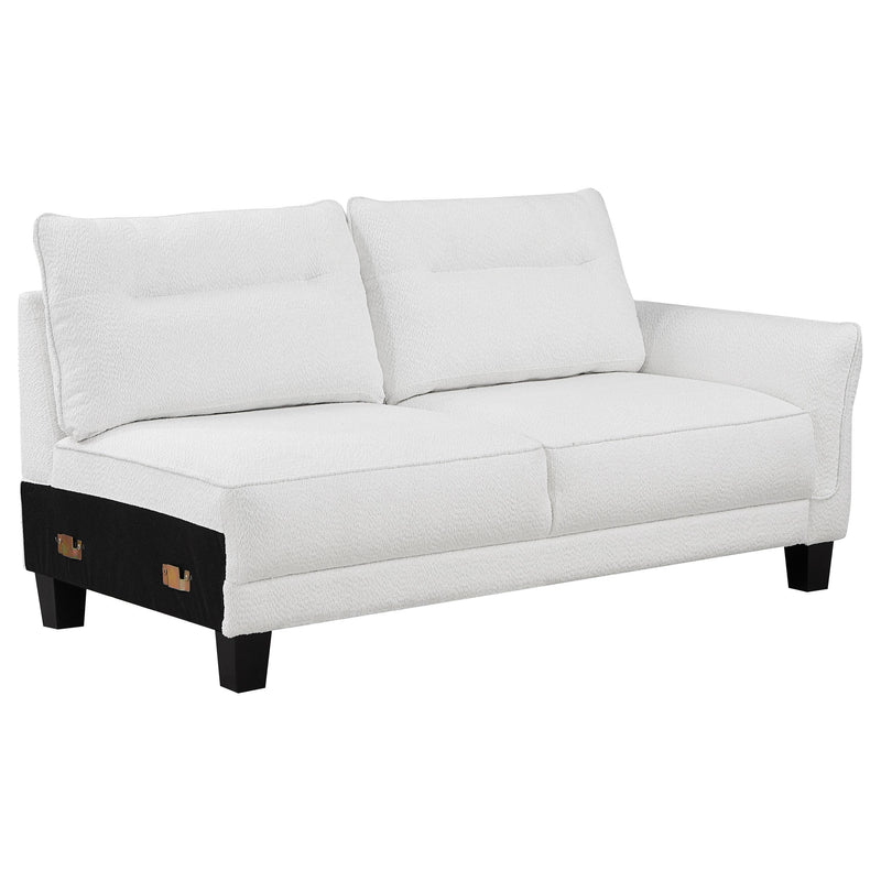 Coaster Furniture Caspian 509550 Upholstered Curved Arm Chaise Sectional Sofa - White IMAGE 3