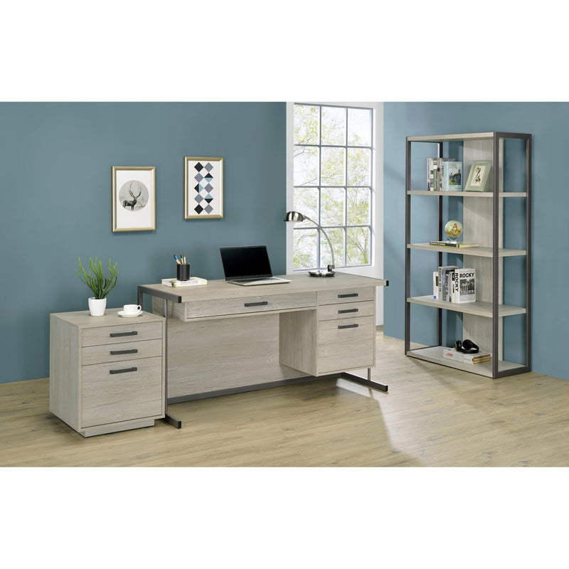 Coaster Furniture Loomis 805881 60-inch 4-Drawer Computer Desk - Whitewashed Grey IMAGE 10
