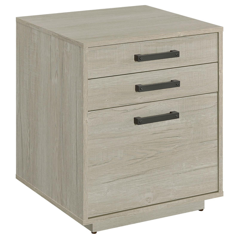 Coaster Furniture Loomis 805882 3-Drawer Home Office File Cabinet - Whitewashed Grey IMAGE 1
