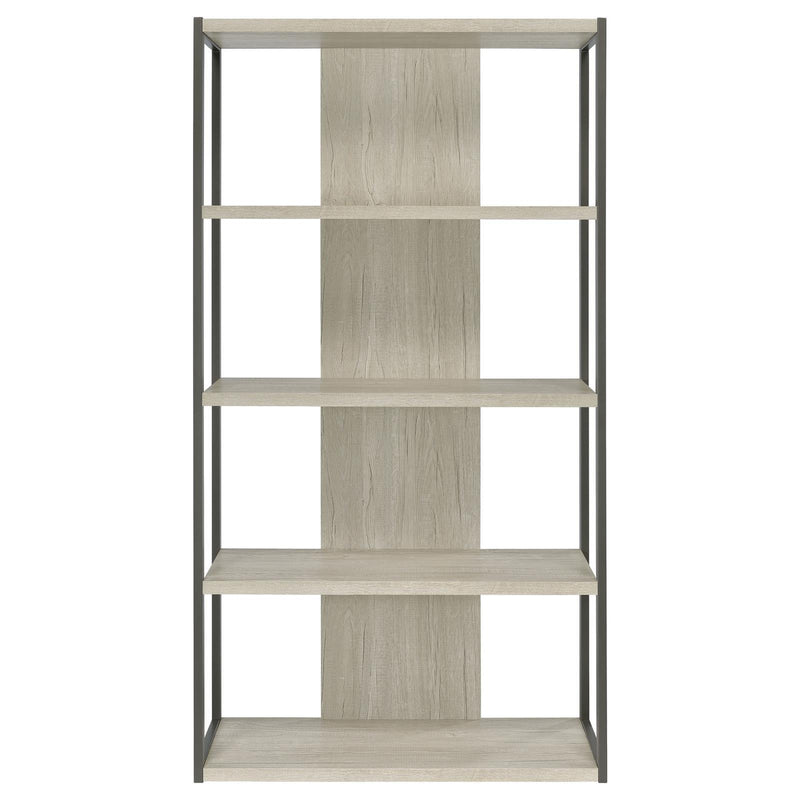 Coaster Furniture Loomis 805883 72-inch 4-shelf Bookshelf - Whitewashed Grey IMAGE 3