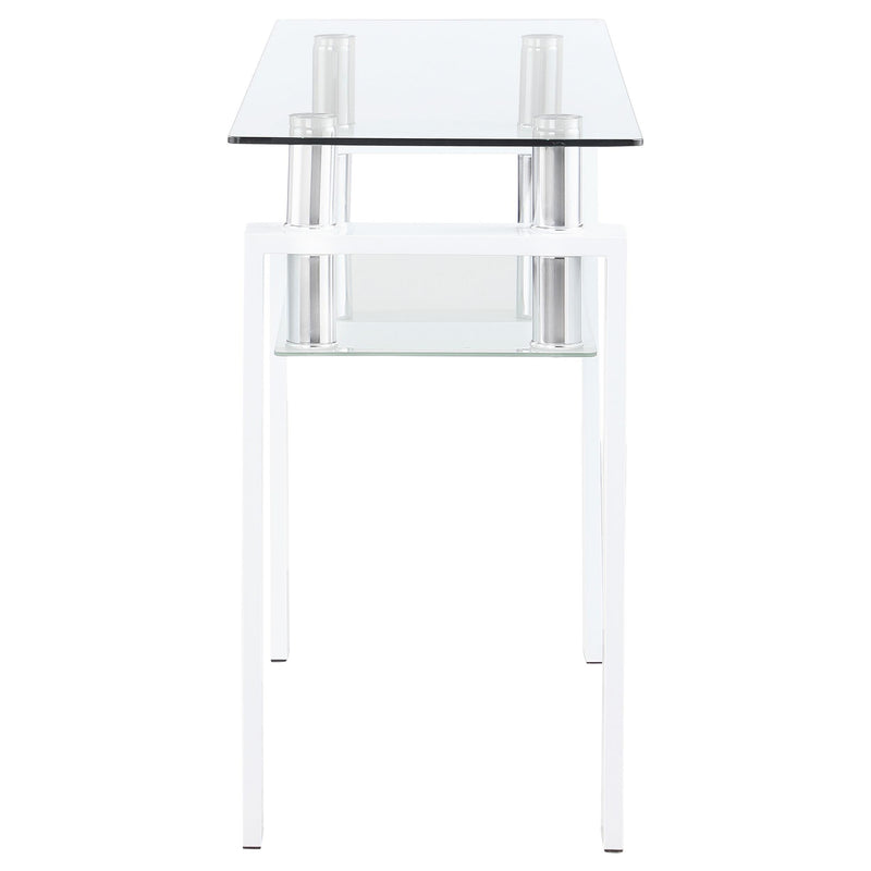 Coaster Furniture Dyer 703439 Rectangular Glass Top Entryway Sofa Console Table - White IMAGE 3
