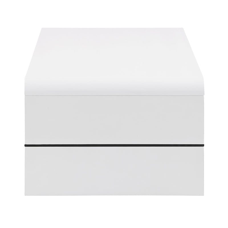 Coaster Furniture Airell 703798 Rectangular Coffee Table with Shelf - White High Gloss IMAGE 4