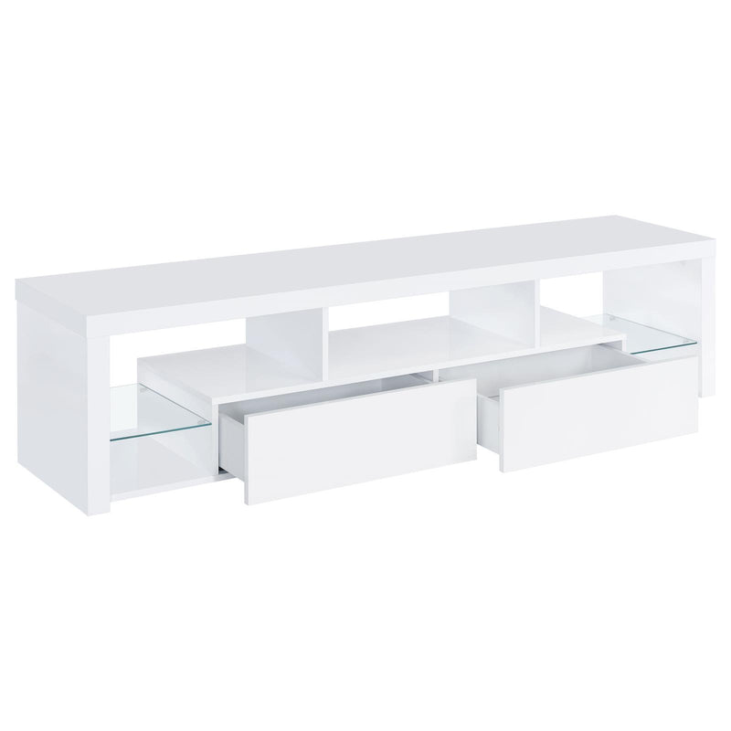 Coaster Furniture Jude 704251 2-Drawer Engineered Wood 71" TV Stand - High Gloss White IMAGE 3