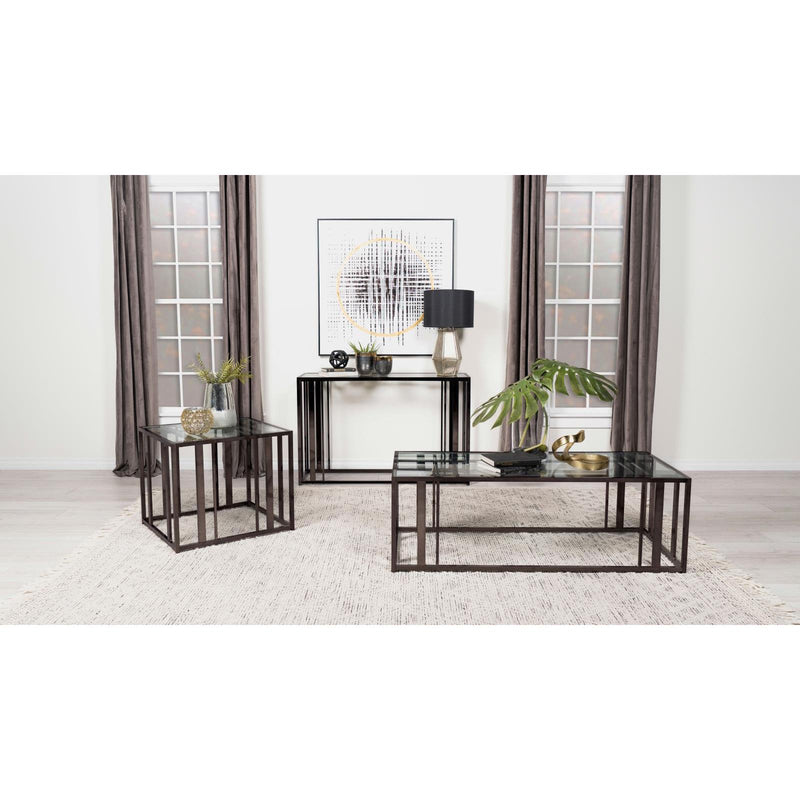 Coaster Furniture Adri 708359 Glass Top Entryway Sofa Console Table - Black Nickel IMAGE 11