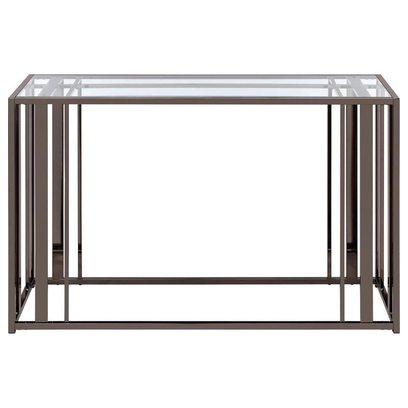Coaster Furniture Adri 708359 Glass Top Entryway Sofa Console Table - Black Nickel IMAGE 7