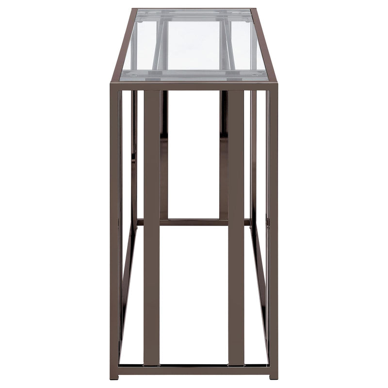 Coaster Furniture Adri 708359 Glass Top Entryway Sofa Console Table - Black Nickel IMAGE 9