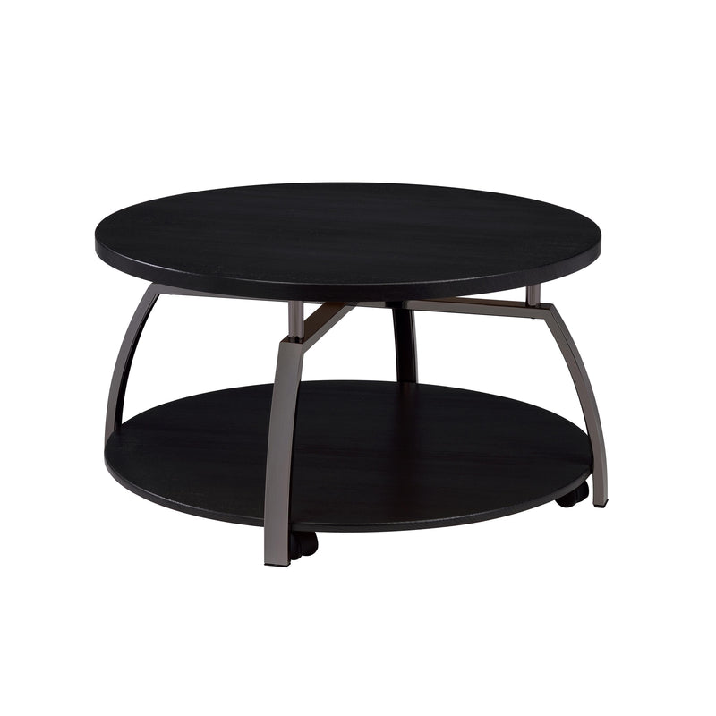 Coaster Furniture Dacre 722208 Round Engineered Wood Top Coffee Table - Dark Charcoal IMAGE 1