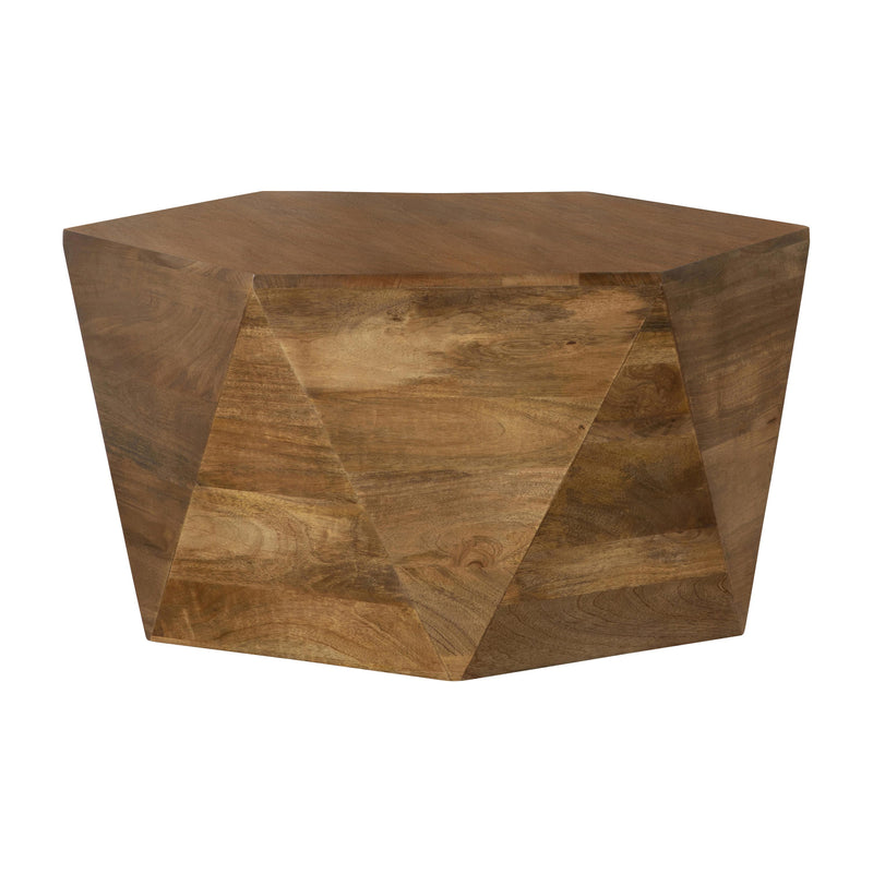 Coaster Furniture Zalika 724188 Hexagonal Solid Mango Wood Coffee Table - Natural IMAGE 1