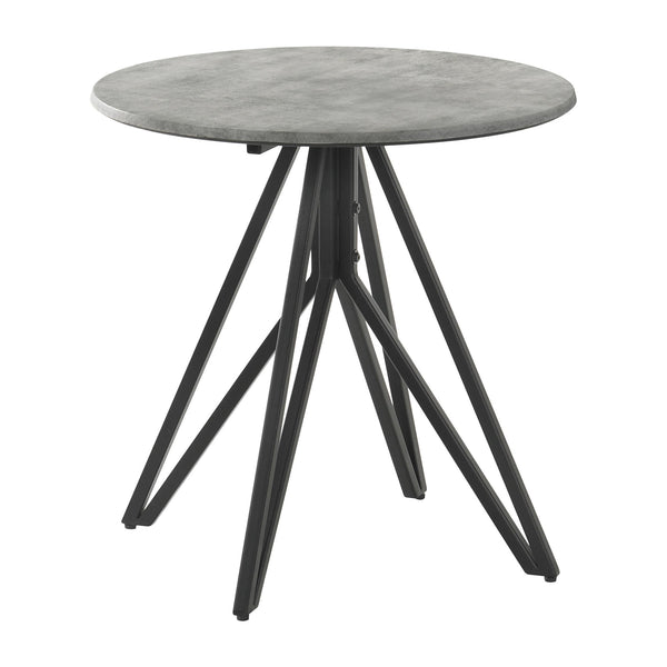 Coaster Furniture Hadi 736177 Round SmartTop Side End Table - Cement and Gunmetal IMAGE 1