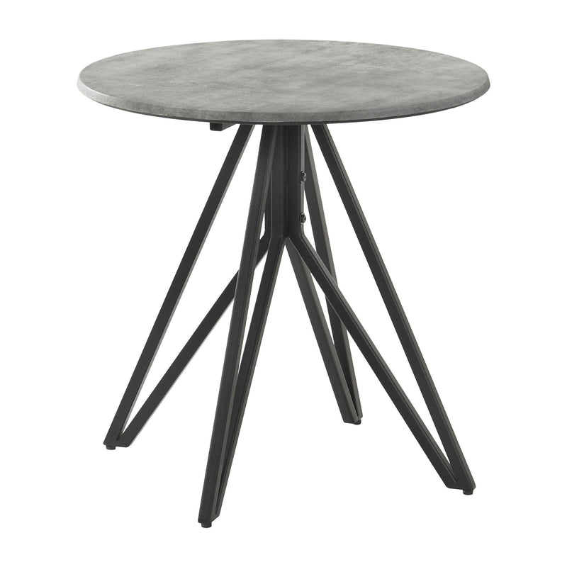 Coaster Furniture Hadi 736177 Round SmartTop Side End Table - Cement and Gunmetal IMAGE 1