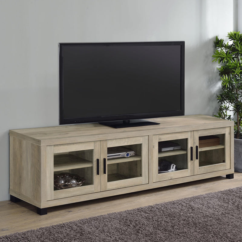 Coaster Furniture Sachin 736283 4-door Engineered Wood 79" TV Stand - Distressed Pine IMAGE 9