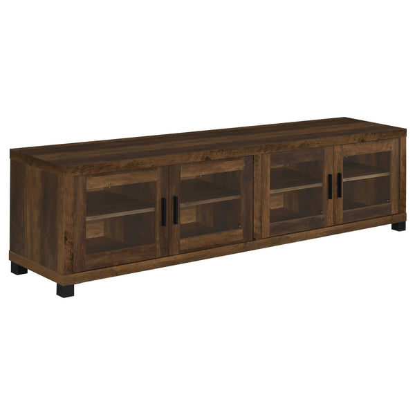 Coaster Furniture Sachin 736293 4-door Engineered Wood 79" TV Stand - Dark Pine IMAGE 1
