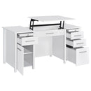 Coaster Furniture Dylan 801573 60-inch 4-Drawer Lift Top Office Desk - White High Gloss IMAGE 2