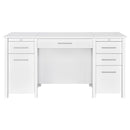 Coaster Furniture Dylan 801573 60-inch 4-Drawer Lift Top Office Desk - White High Gloss IMAGE 3