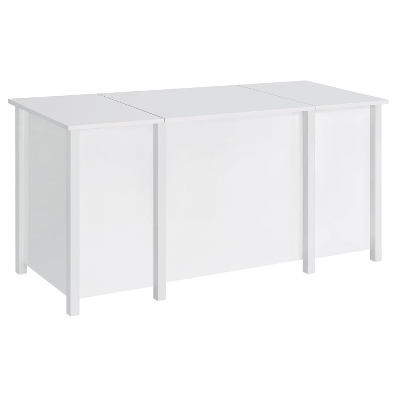 Coaster Furniture Dylan 801573 60-inch 4-Drawer Lift Top Office Desk - White High Gloss IMAGE 6