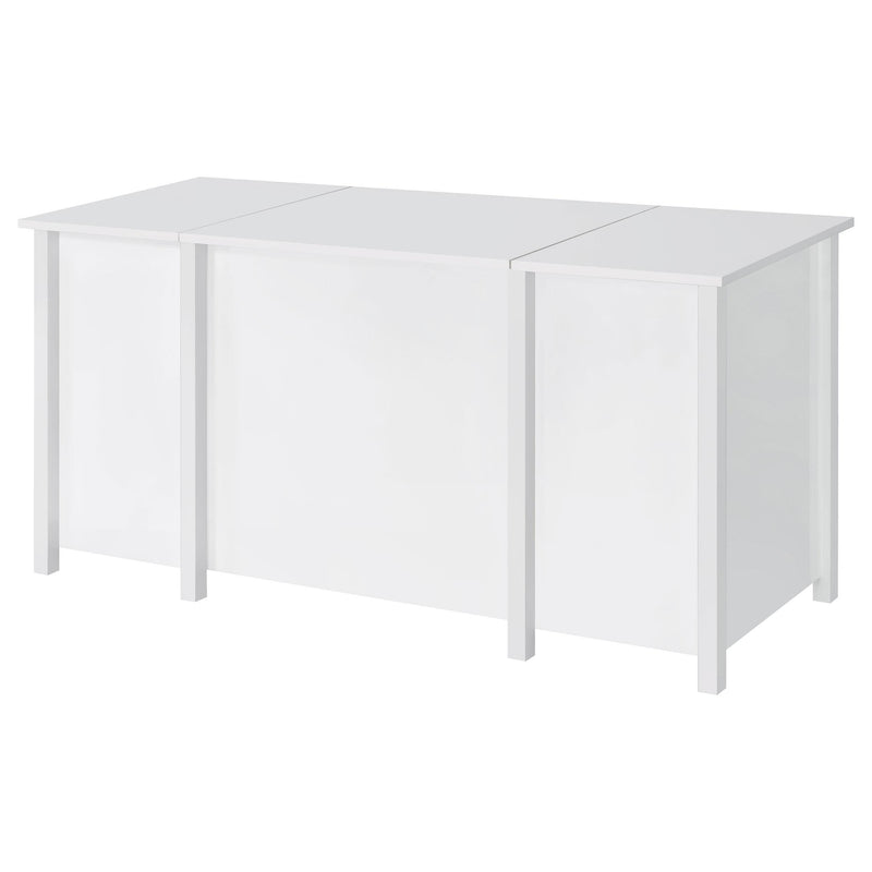 Coaster Furniture Dylan 801573 60-inch 4-Drawer Lift Top Office Desk - White High Gloss IMAGE 7