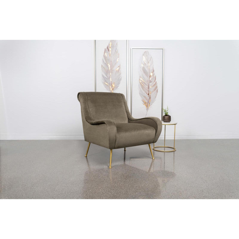 Coaster Furniture Ricci 903044 Upholstered Saddle Arm Accent Chair - Truffle IMAGE 2