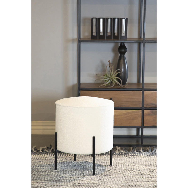Coaster Furniture Basye 905495 Round Upholstered Ottoman - Ivory IMAGE 3