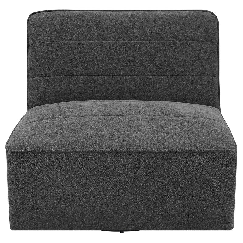 Coaster Furniture Cobie 905713 Upholstered Armless Swivel Chair - Dark Charcoal IMAGE 3