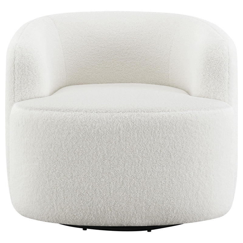 Coaster Furniture Hudson 905726 Faux Sheepskin Upholstered Swivel Chair - Natural IMAGE 2