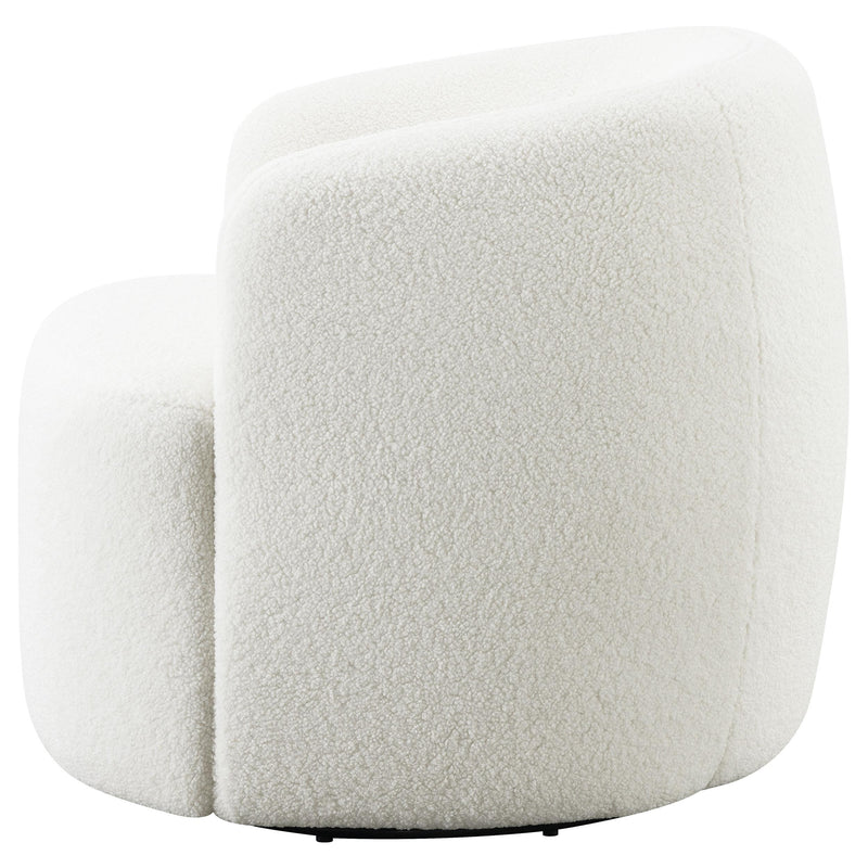 Coaster Furniture Hudson 905726 Faux Sheepskin Upholstered Swivel Chair - Natural IMAGE 4