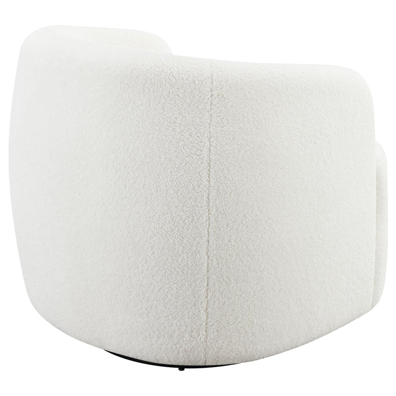 Coaster Furniture Hudson 905726 Faux Sheepskin Upholstered Swivel Chair - Natural IMAGE 6