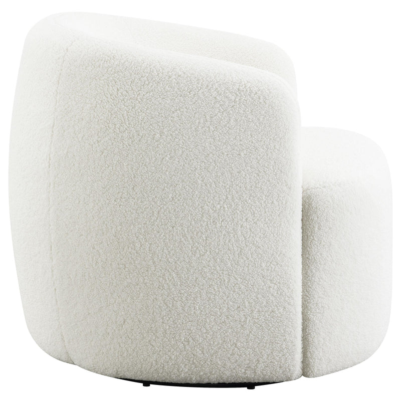 Coaster Furniture Hudson 905726 Faux Sheepskin Upholstered Swivel Chair - Natural IMAGE 7