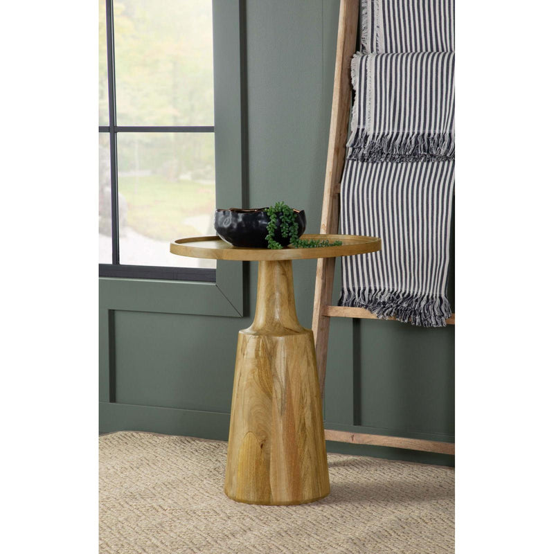 Coaster Furniture Ixia 915105 Round Solid Mango Wood Accent Side Table - Natural IMAGE 2