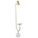 Coaster Furniture Jodie 923309 55-inch Adjustable Floor Lamp Side Table - Antique Brass IMAGE 1