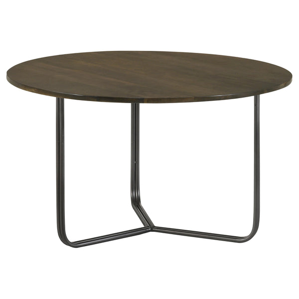 Coaster Furniture Yaritza 935995 Round Mango Wood Coffee Table - Natural and Gunmetal IMAGE 1
