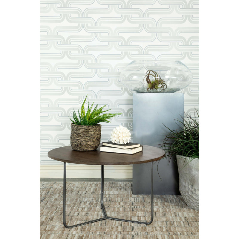 Coaster Furniture Yaritza 935995 Round Mango Wood Coffee Table - Natural and Gunmetal IMAGE 3