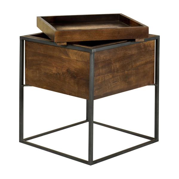 Coaster Furniture Ondrej 936007 Square Accent Side Table Removable Tray - Dark Brown IMAGE 1