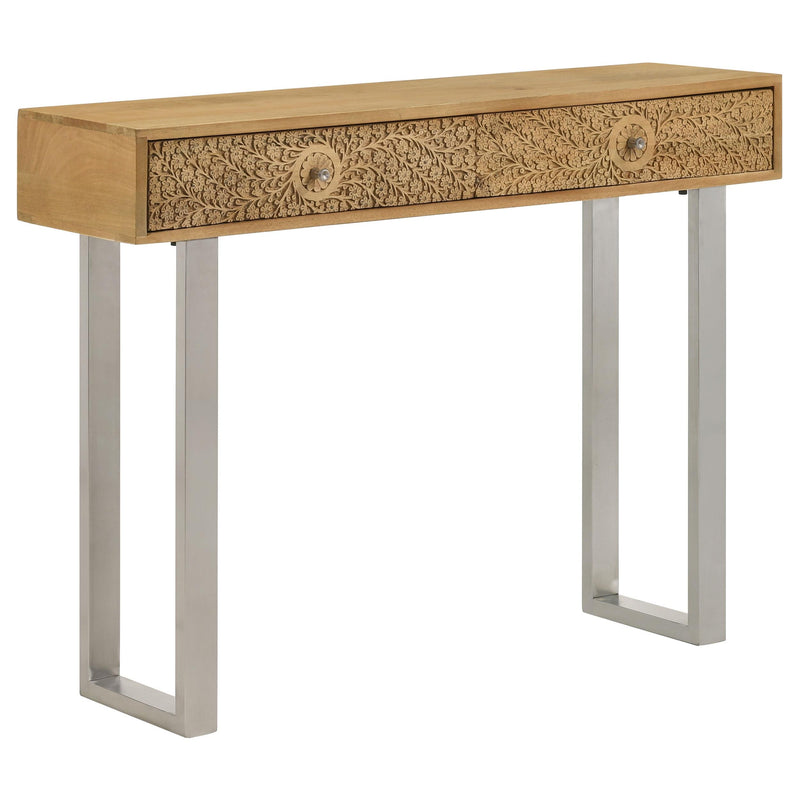 Coaster Furniture Draco 953512 2-Drawer Console Table Hand Carved Details - Natural IMAGE 1