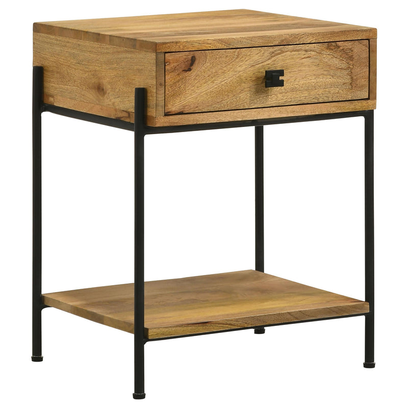 Coaster Furniture Declan 959556 1-Drawer Wood Accent Side Table - Natural Mango IMAGE 1