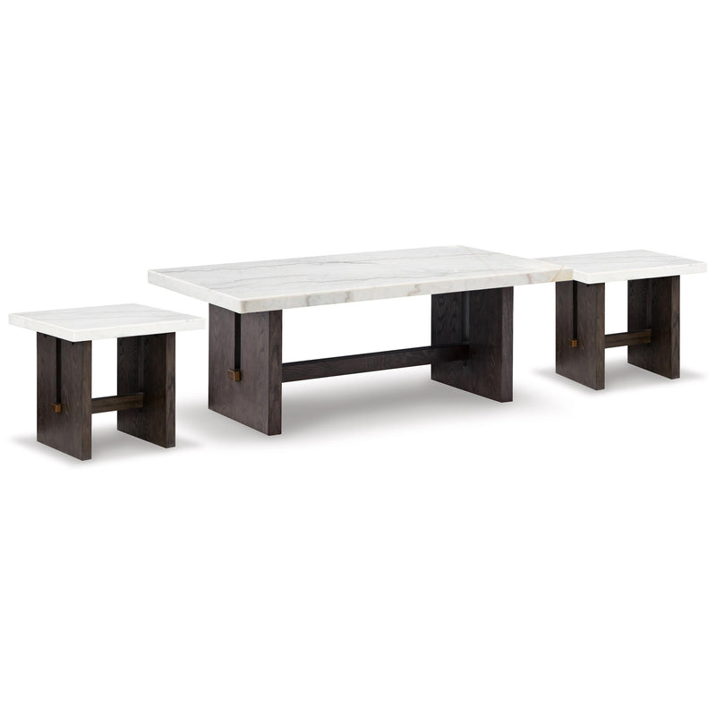 Signature Design by Ashley Burkhaus T779T1 Coffee Table and 2 Ends IMAGE 1
