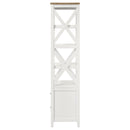 Coaster Furniture Hollis 708254 4-shelf Wood Media Tower with Drawers - Brown and White IMAGE 5